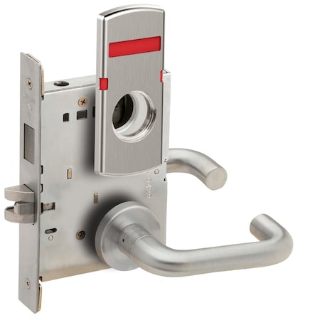 Schlage L Series Mortise Lock, Corridor Lock, 03 Lever, A Rose, Less Full Face Cylinder, VACANT/OCCUPIED Ind L9456L 03A 626 L283-722